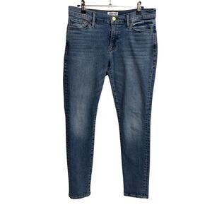 FRAME Le Garcon Slim Boyfriend Jeans Womens 27 Blue Mid-Rise Denim Bixby